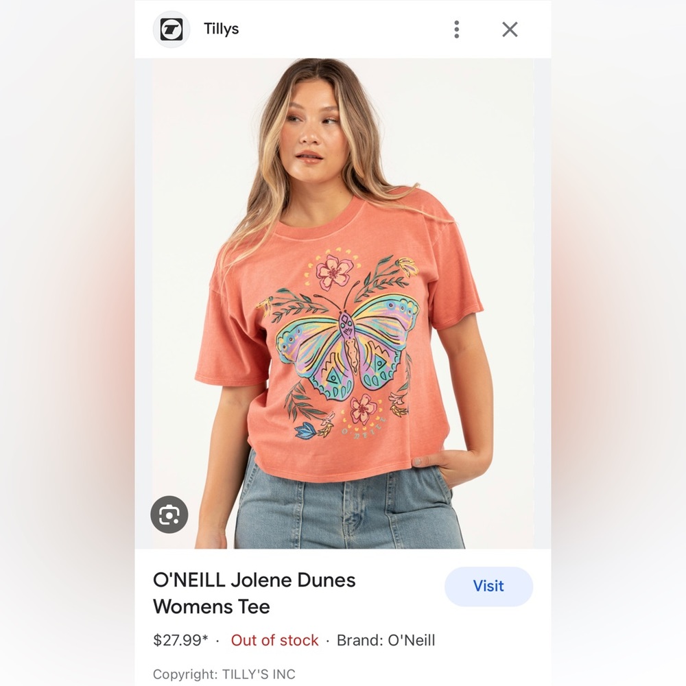 ISO Tilly’s Oneill Butterfly Shirt